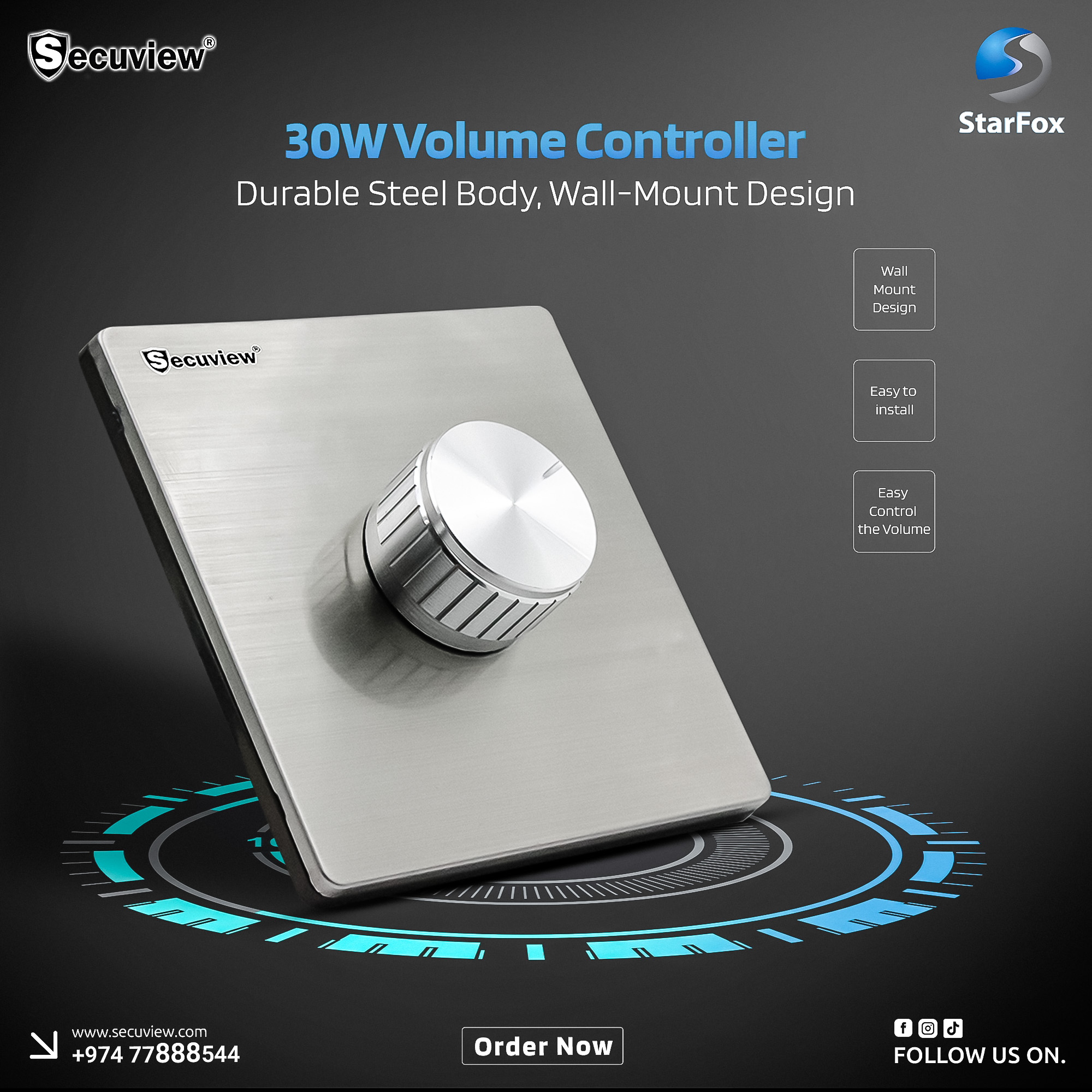Secuview 30W Volume Controller with Durable Design