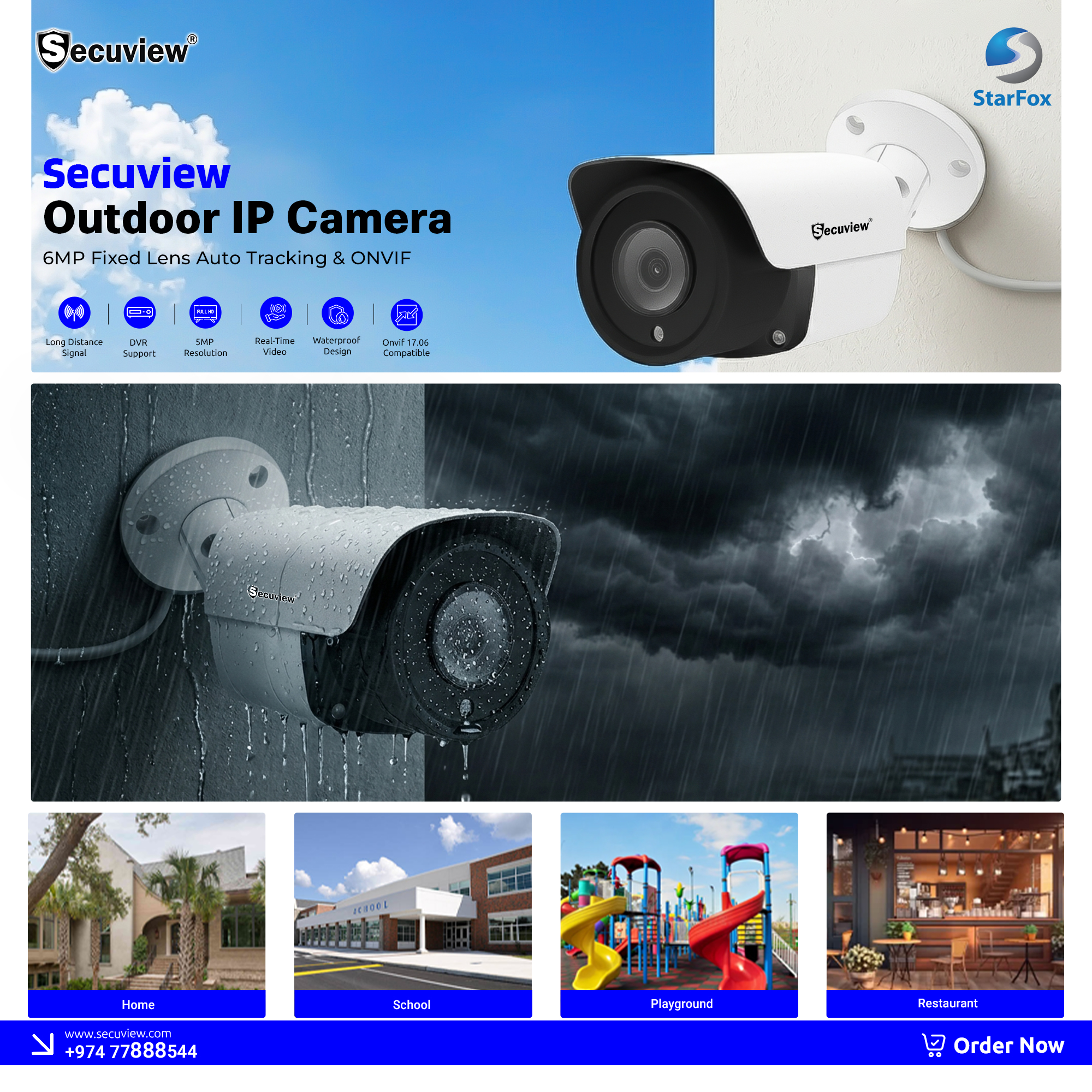 Secuview 6MP Outdoor IP Camera | Auto Tracking