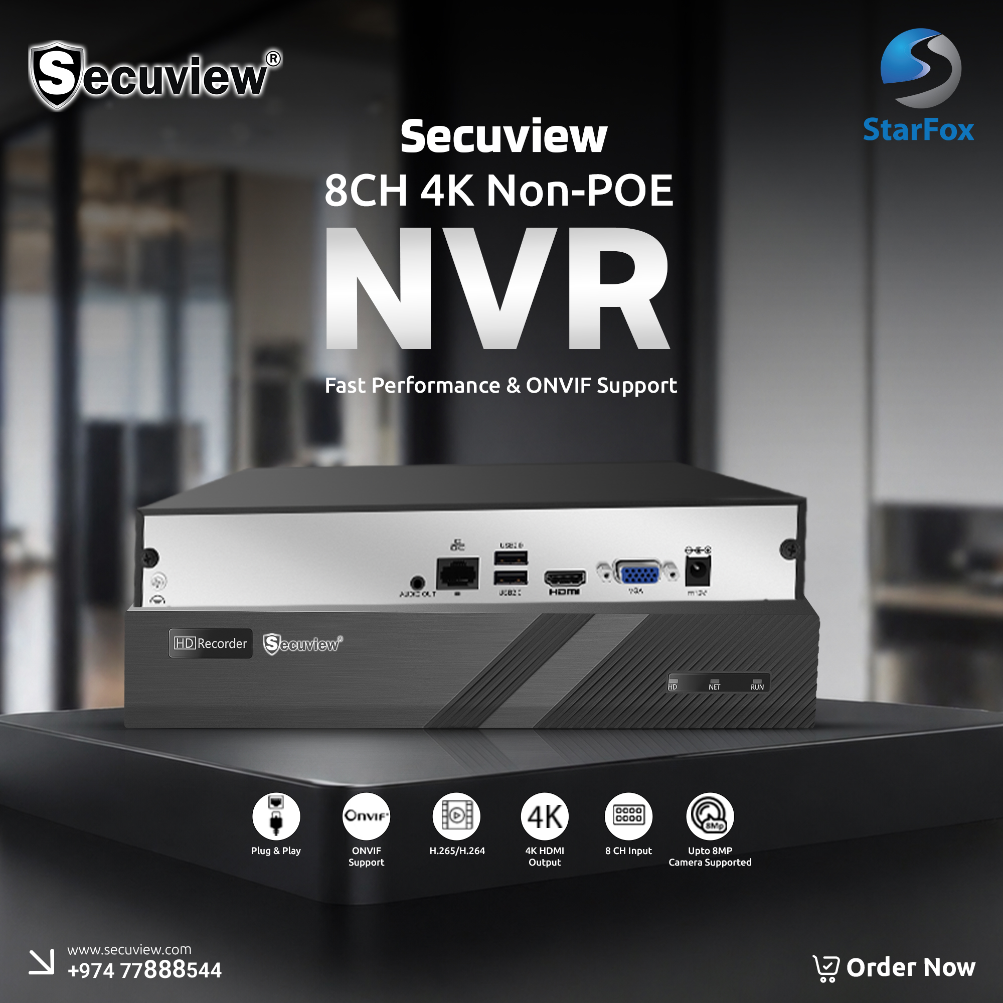 Secuview 8CH 4K NVR (Non-PoE)