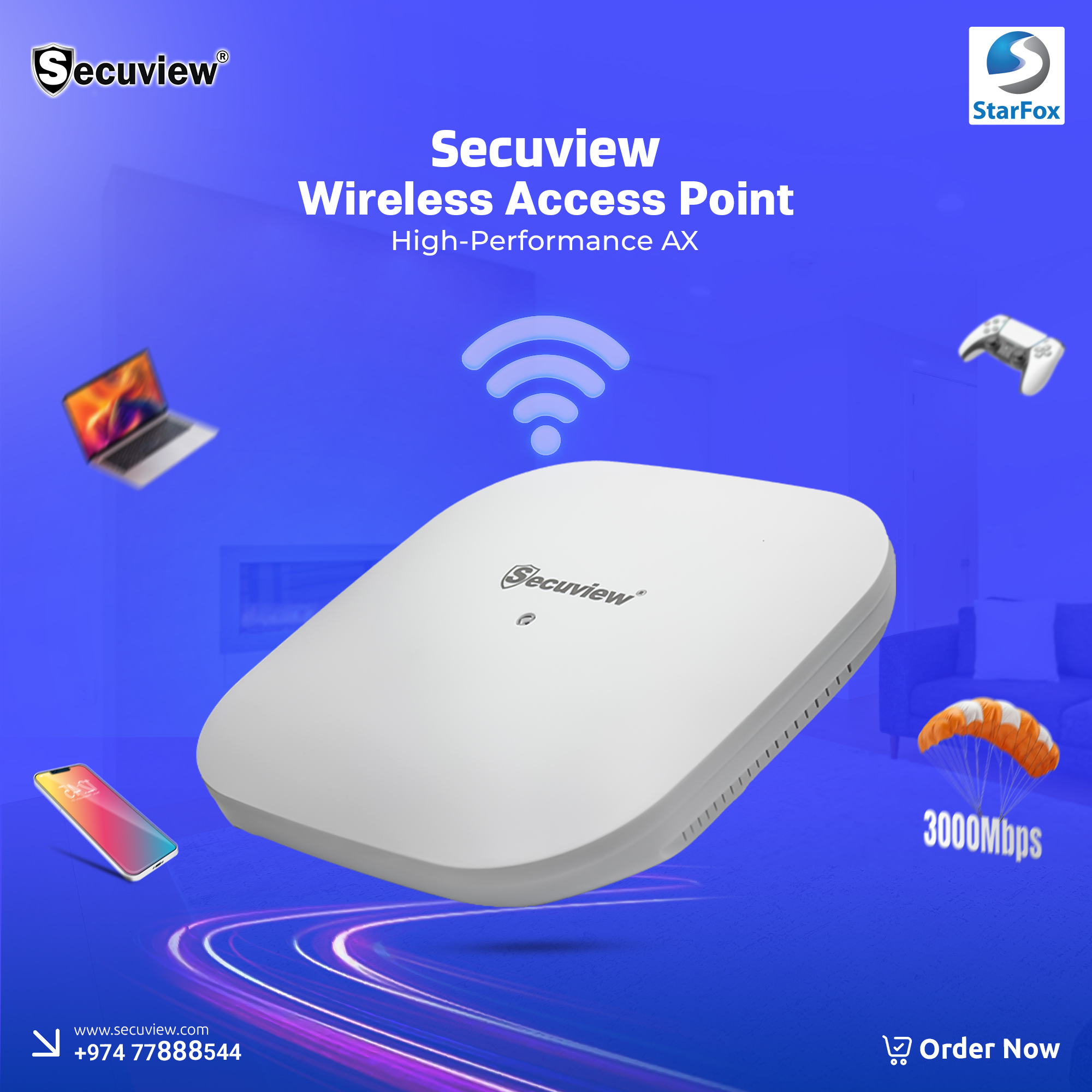 Secuview AX3000 Wi-Fi 6 Access Point