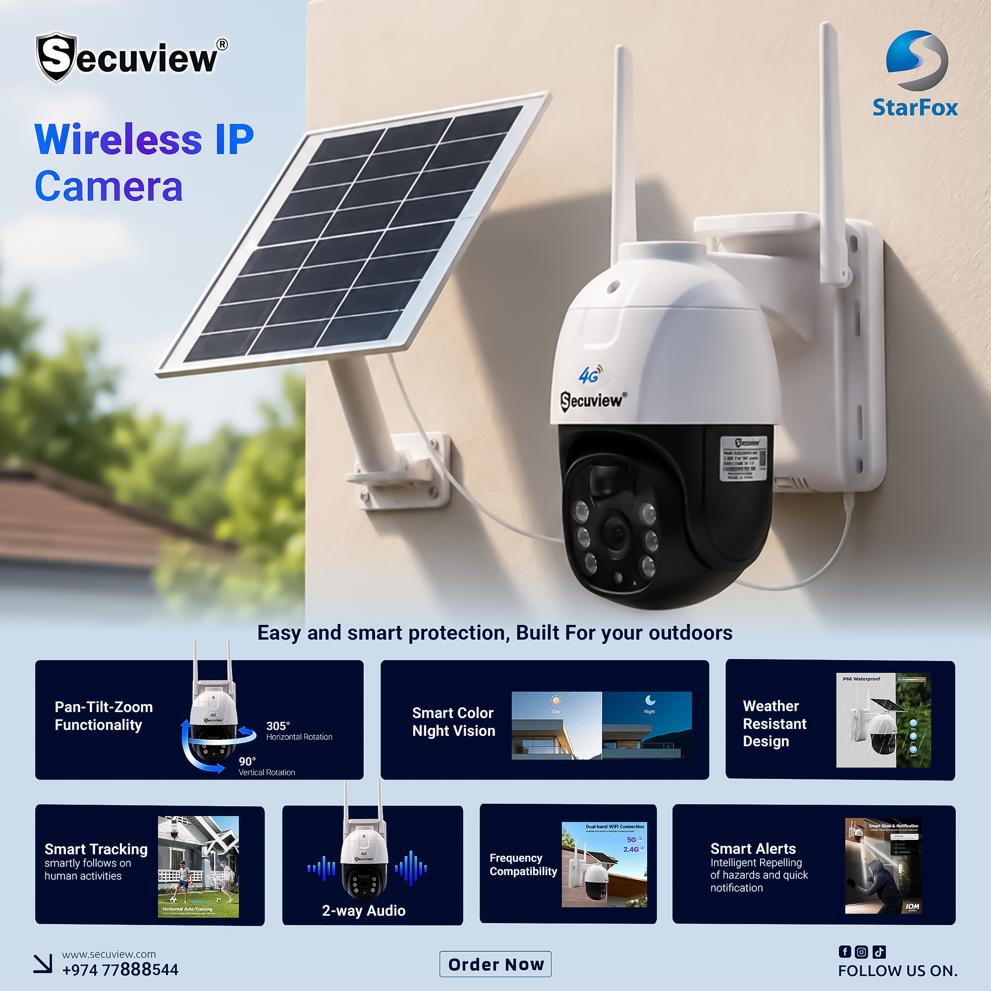 Secuview Wireless IP Solar Powered CCTV Camera