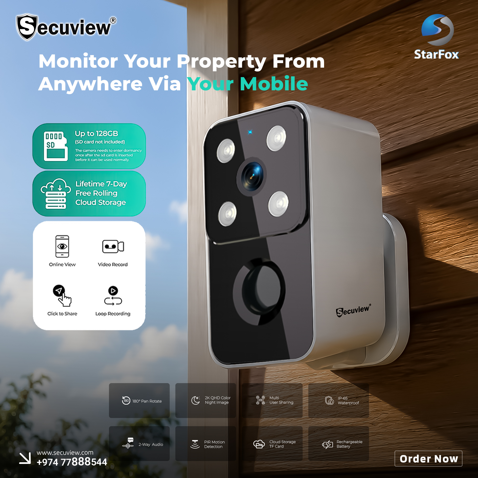 Secuview Outdoor Waterproof Battery Camera