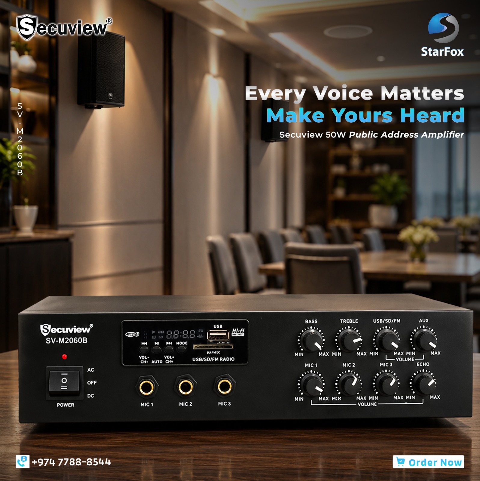 Secuview 50W Public Address Amplifier