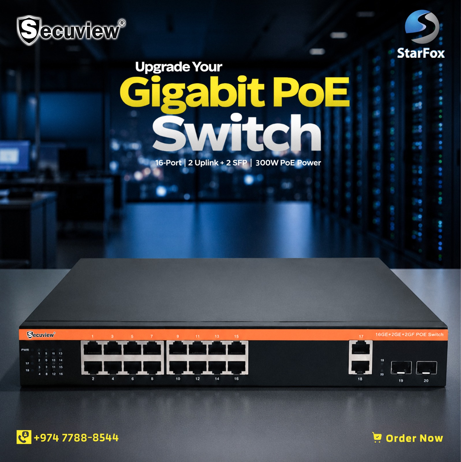 Secuview 120W 8x PoE+ 2xUplink