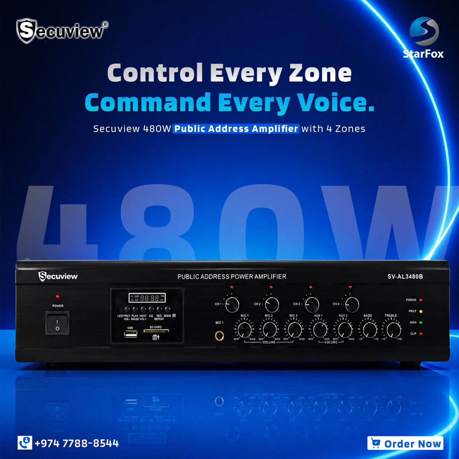 Secuview 480W Public Address Amplifier