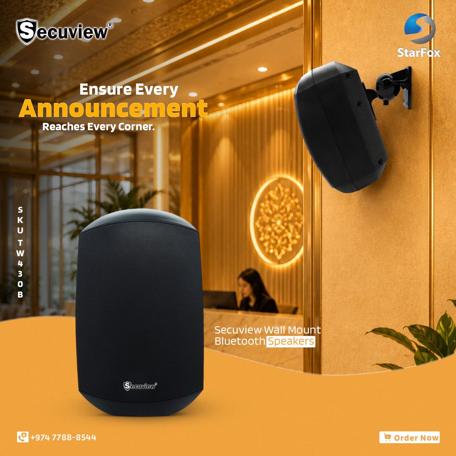 Secuview Wall-Mount Bluetooth Speakers