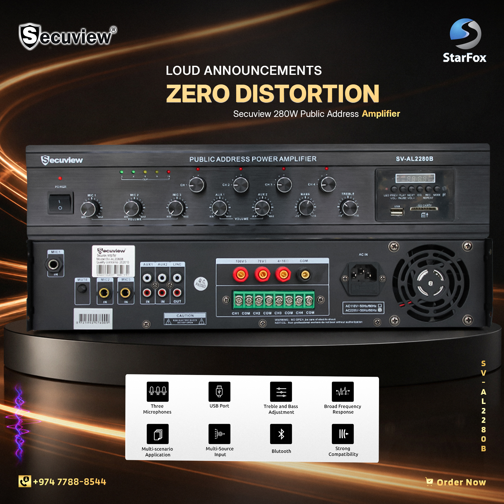 Secuview 280W Public Address Amplifier