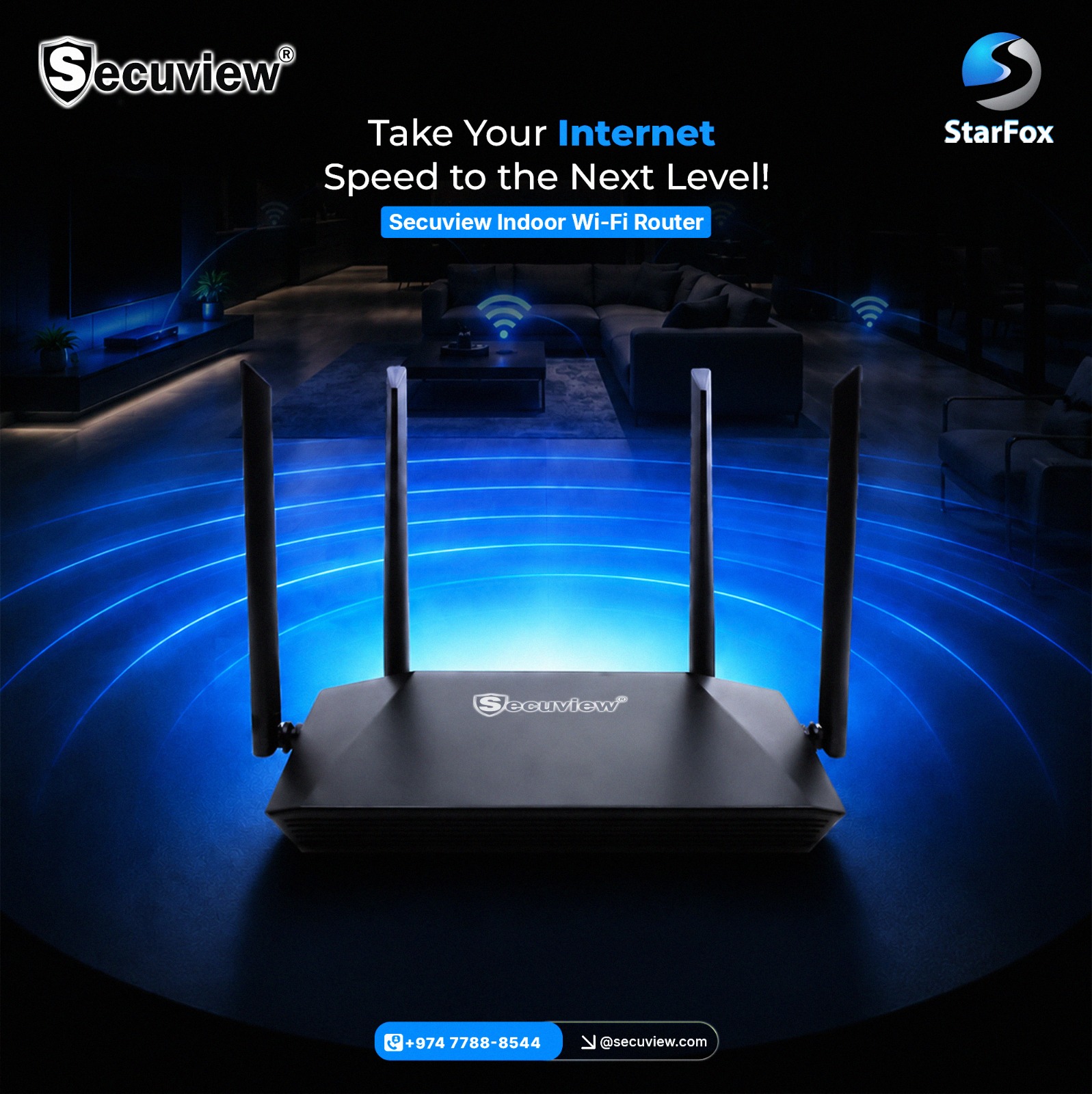 Secuview Indoor Wi-Fi Router | 2.4GHz 300Mbps